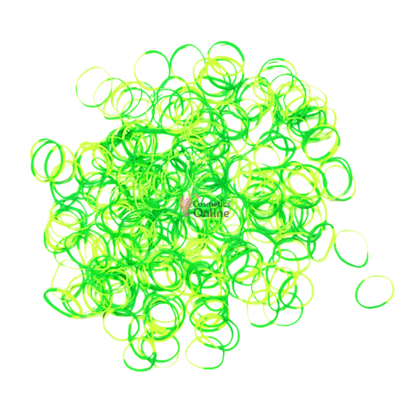 Elastice pentru codite de par, set 200 bucati RT024 Verde-Galben